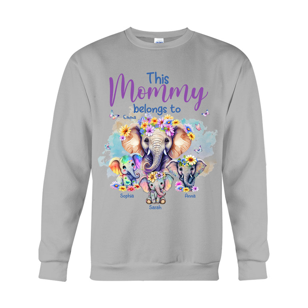 Elephants This Mommy Belongs To - Personalized Mother T-shirt And Hoodie