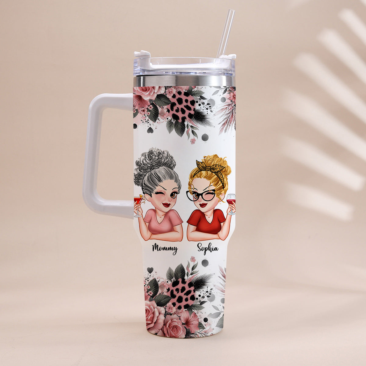 To My Daughter Happy Mother‘s Day - Personalized Mother Tumbler With Handle