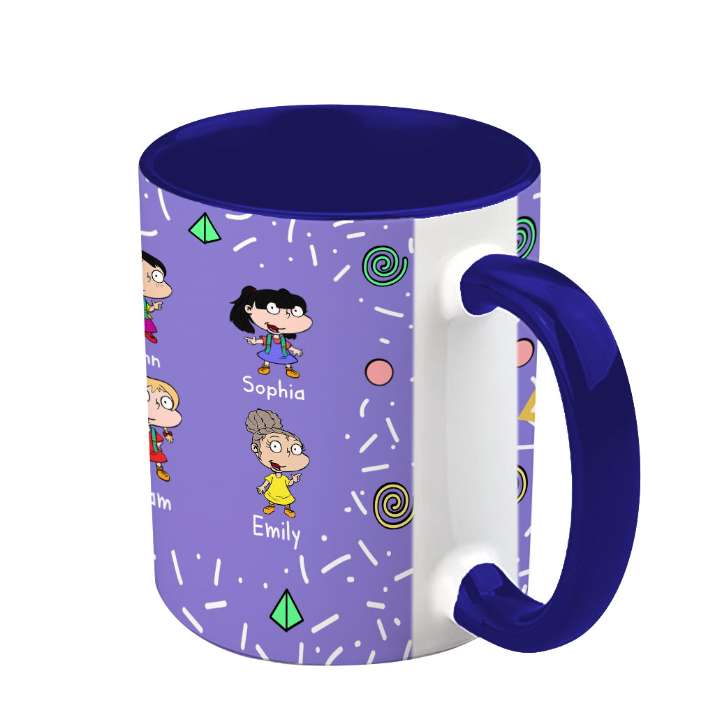 Proud Mama Of A Few Kids - Personalized 90's Cartoon Accent Mug