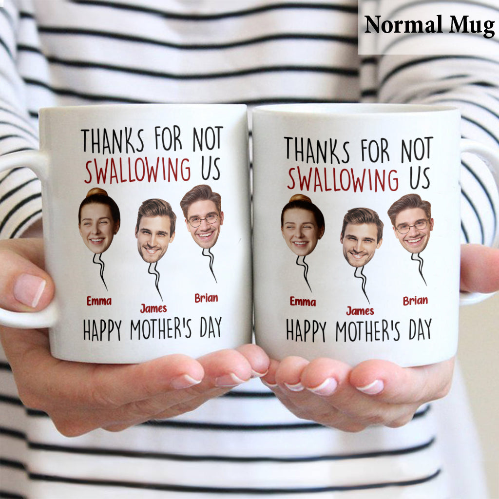 Thanks For Not Swalling Us - Personalized Mother Mug