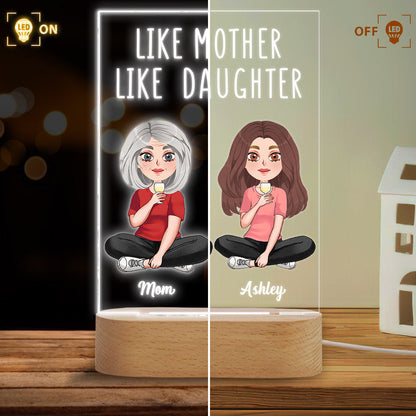 Like Mother Like Daughter - Personalized Mother Shaped Plaque Light Base