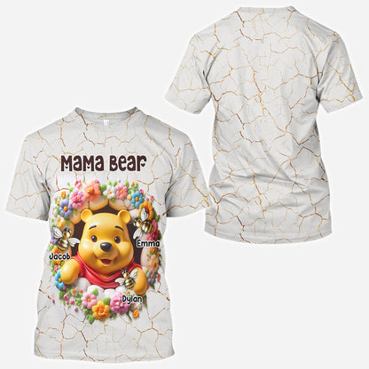 Mama Bear With Bees - Personalized Mother All Over Shirt