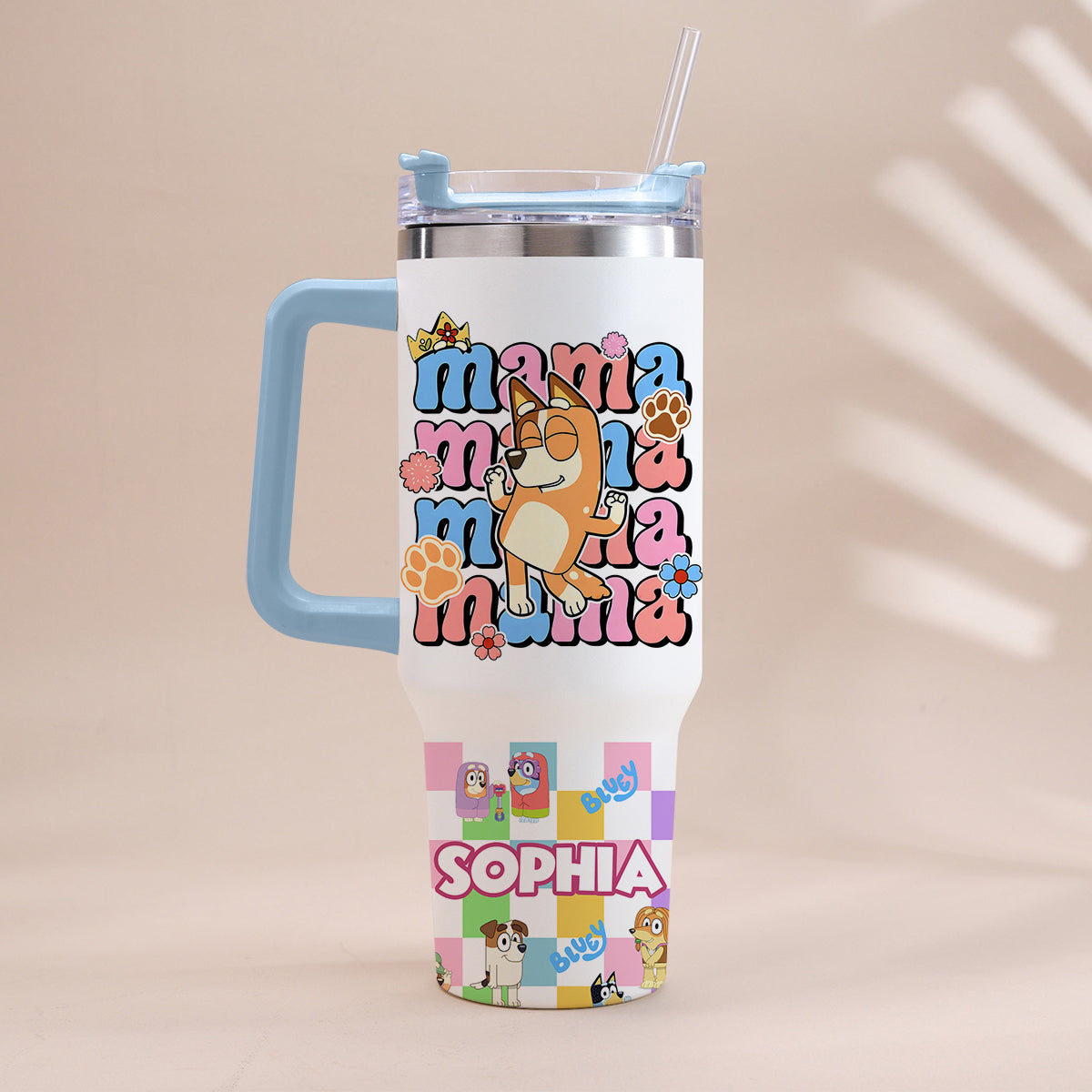 Blue Mama - Personalized Mouse Tumbler With Handle