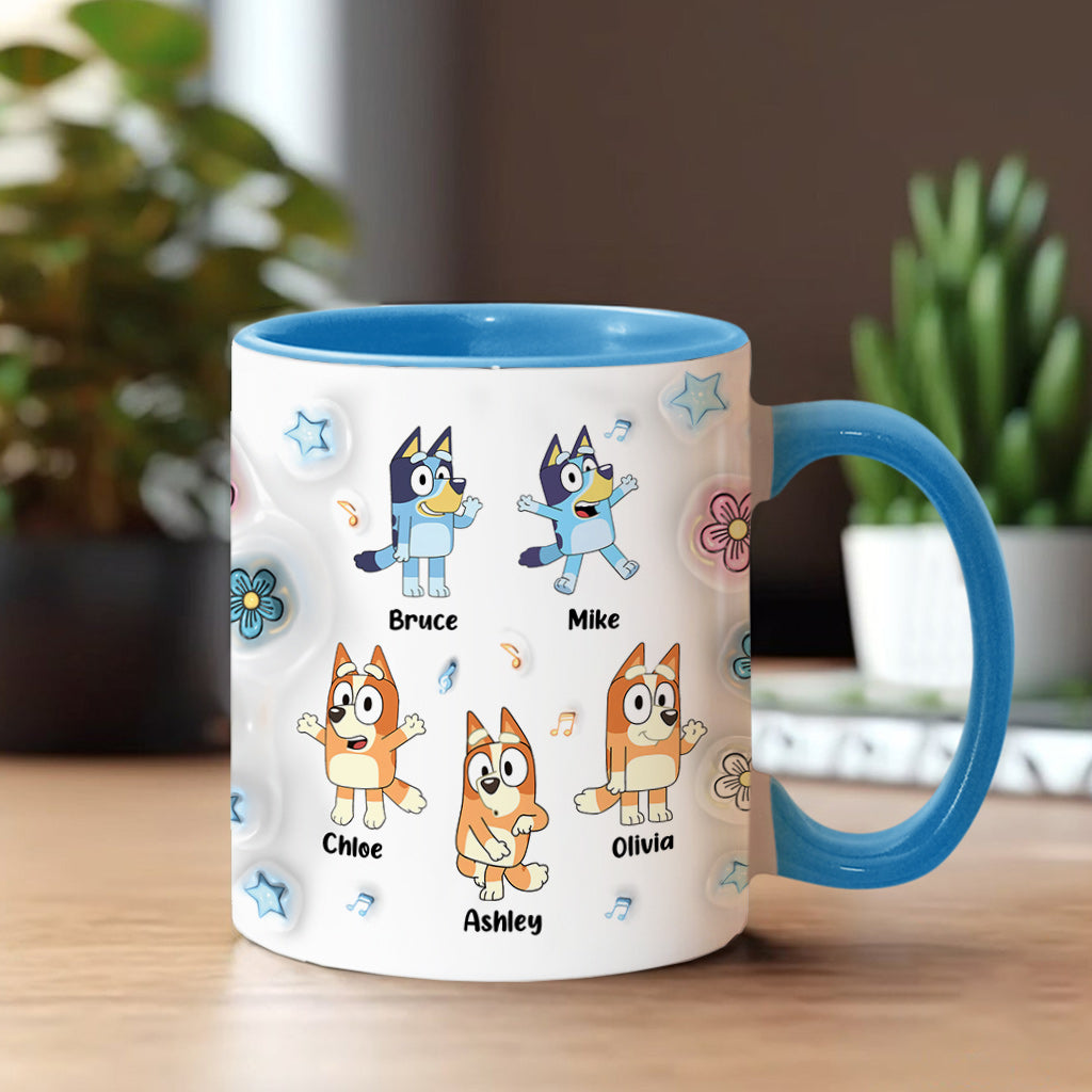 Cool Mum Cool Dad Cute Blue Dog - Personalized Mother Accent Mug