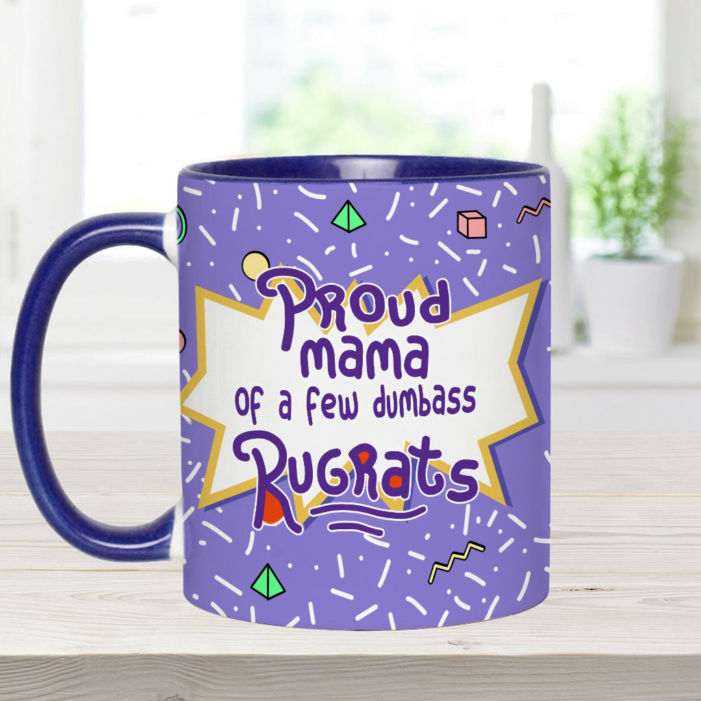 Proud Mama Of A Few Kids - Personalized 90's Cartoon Accent Mug