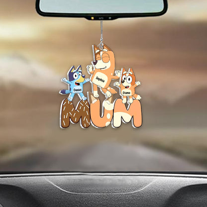 Cool Mum - Personalized Mother Custom Shaped Car Ornament