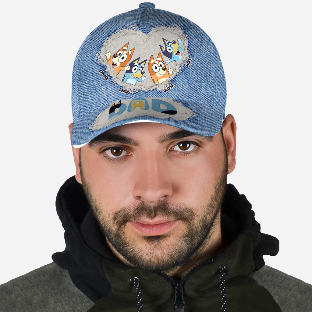 Cool Dad Cool Mom Blue Dog - Personalized Father Classic Cap