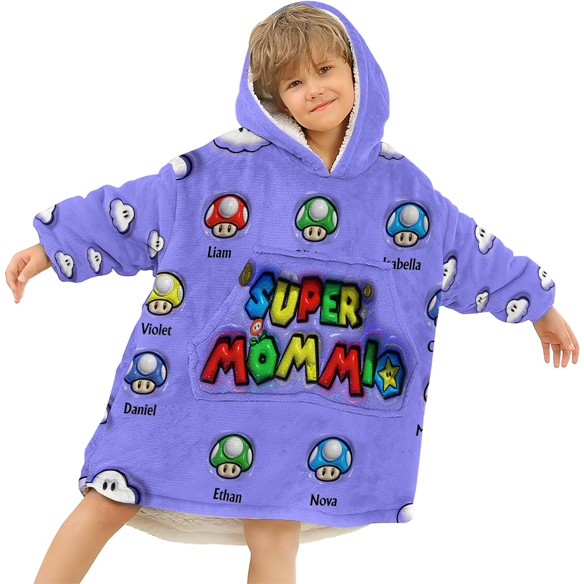 Super Mommio - Personalized Super Plumber Blanket Hoodie