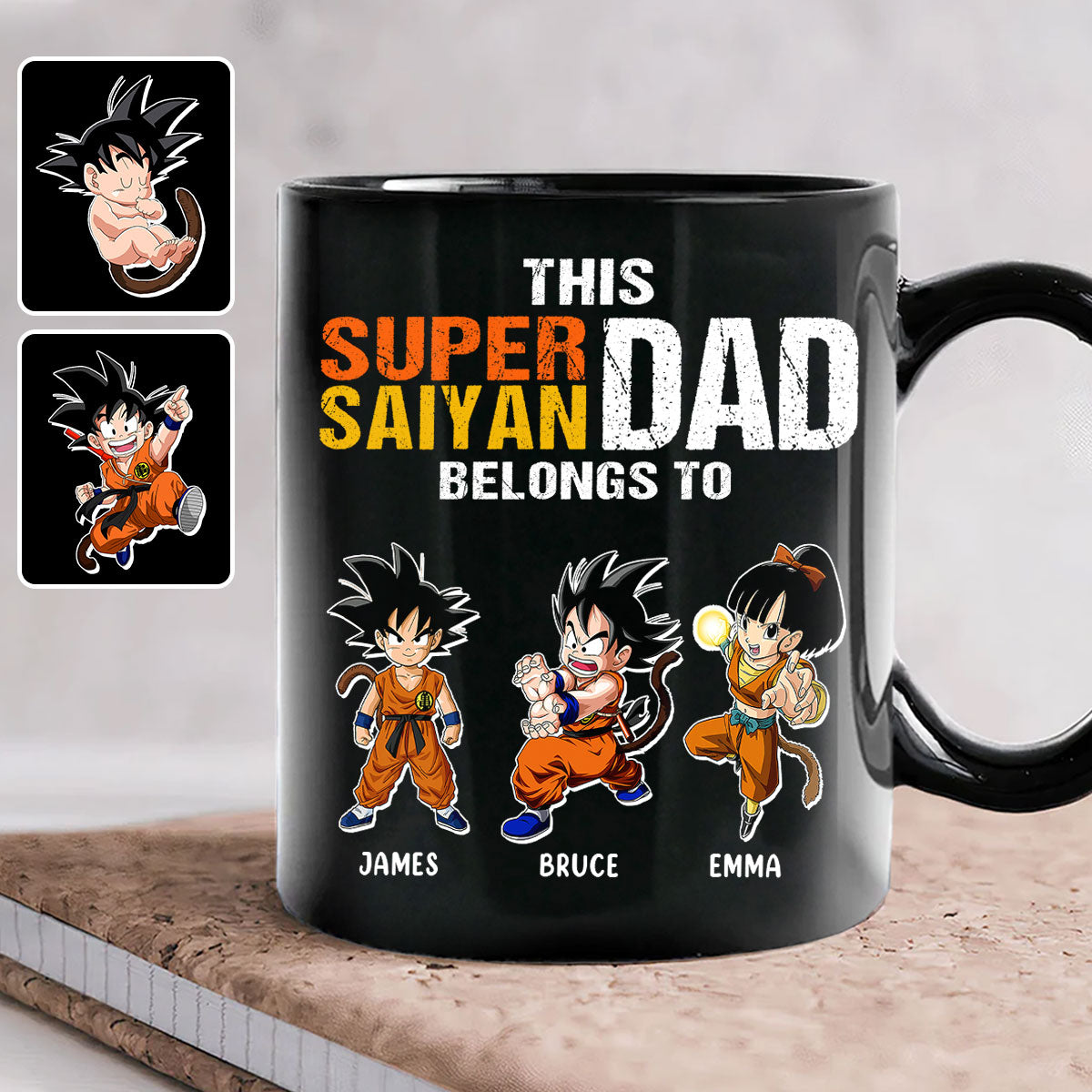 This Super Dad Belongs To - Personalized Seven Balls Mug