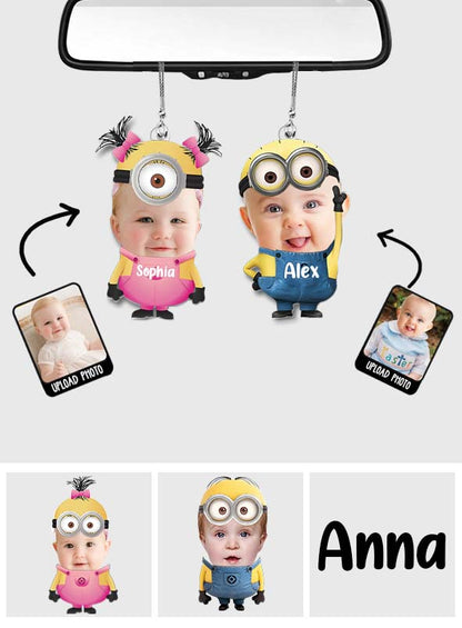 Upload Photo Custom Face Cute Baby - Personalized Mother Custom Shaped Car Ornament