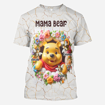 Mama Bear With Bees - Personalized Mother All Over Shirt