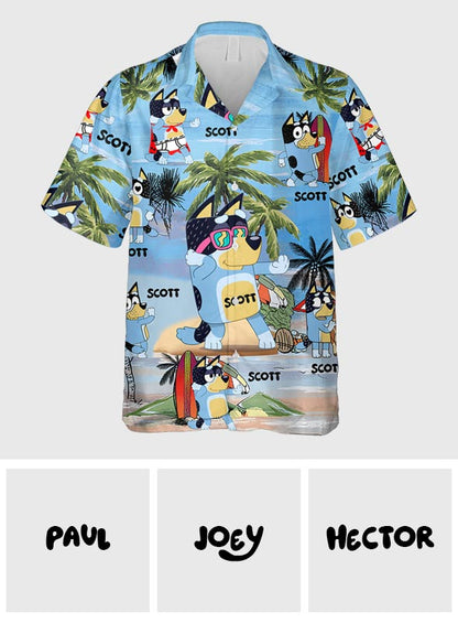 Cool Dad Vintage Retro Beach - Personalized Father Hawaiian Shirt