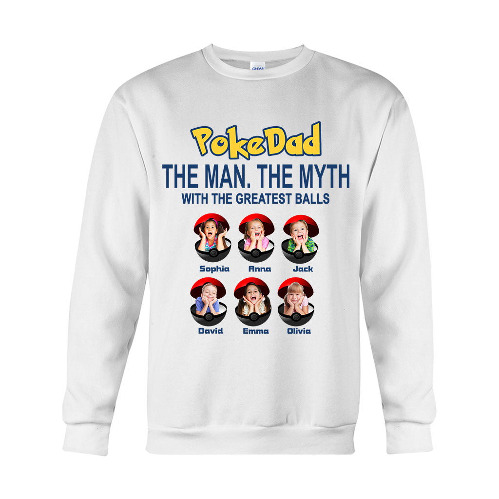 Pokedad The Man The Myth Any Title - Personalized Monster Trainer T-shirt And Hoodie