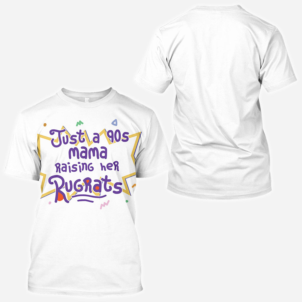 Just A Mama Raising Her Kids - Personalized 90's Cartoon All Over Shirt