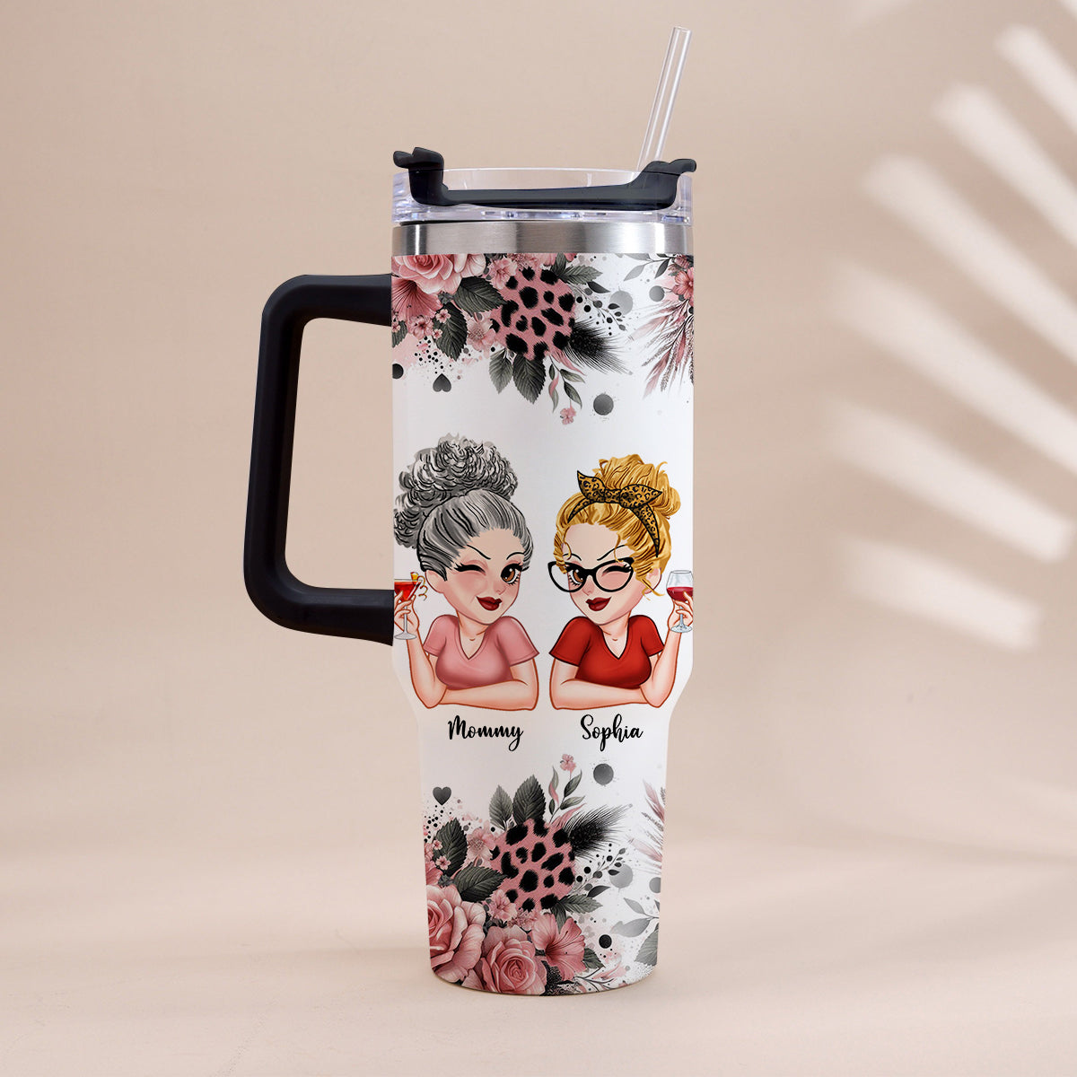 To My Daughter Happy Mother‘s Day - Personalized Mother Tumbler With Handle