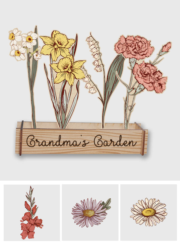 Wooden Birth Flower - Personalized Mother Wooden Birth Flower