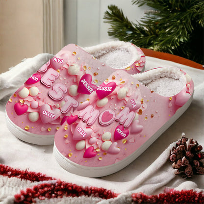 Best Mama Inflated Heart 3D - Personalized Mother Slippers