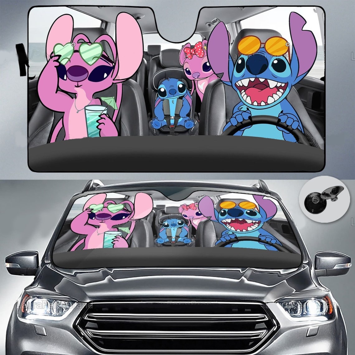 Cute Family Ohana Car Sunshade 0523