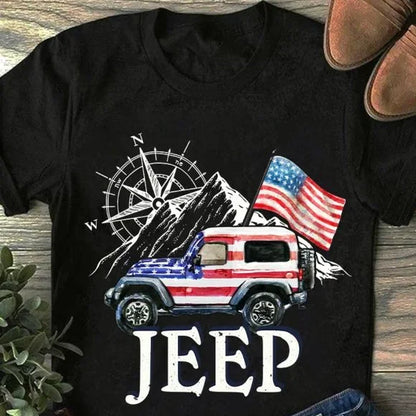 American Flag Car T-shirt and Hoodie 0523