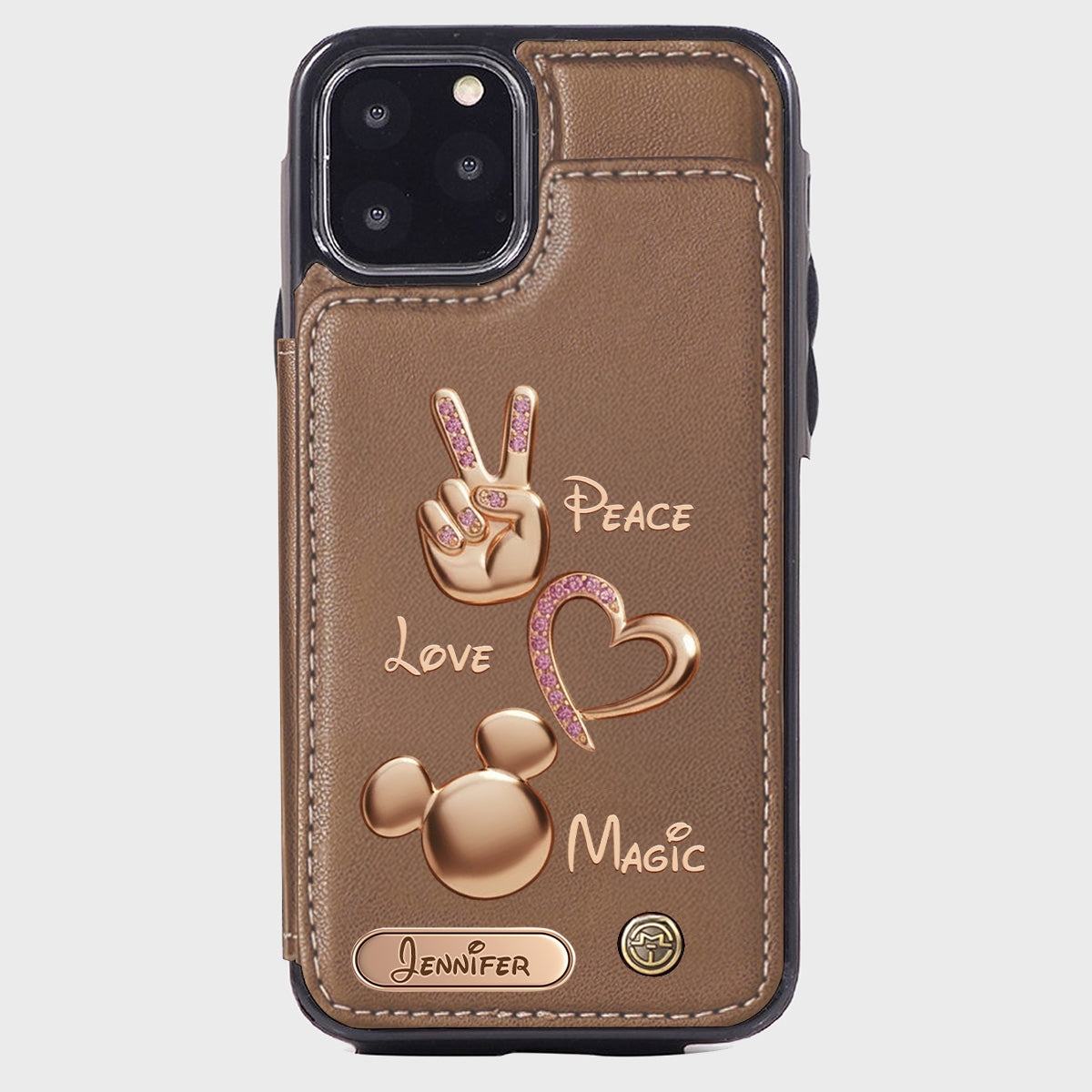 Peace Love Magic - Personalized Mouse Wallet Phone Case