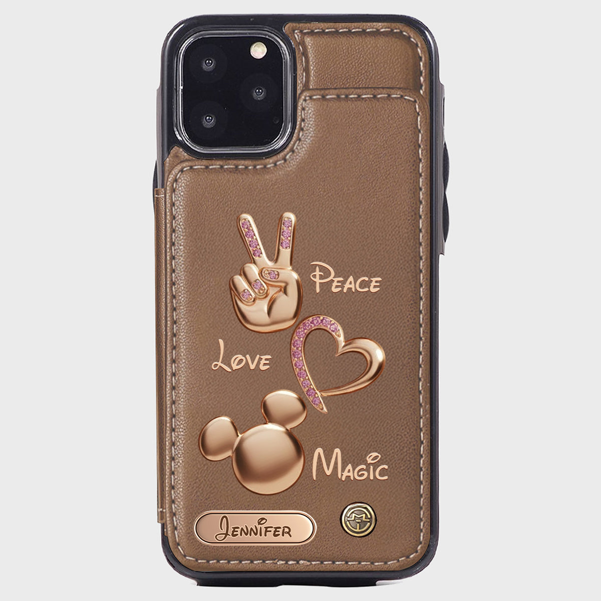 Peace Love Magic - Personalized Mouse Wallet Phone Case