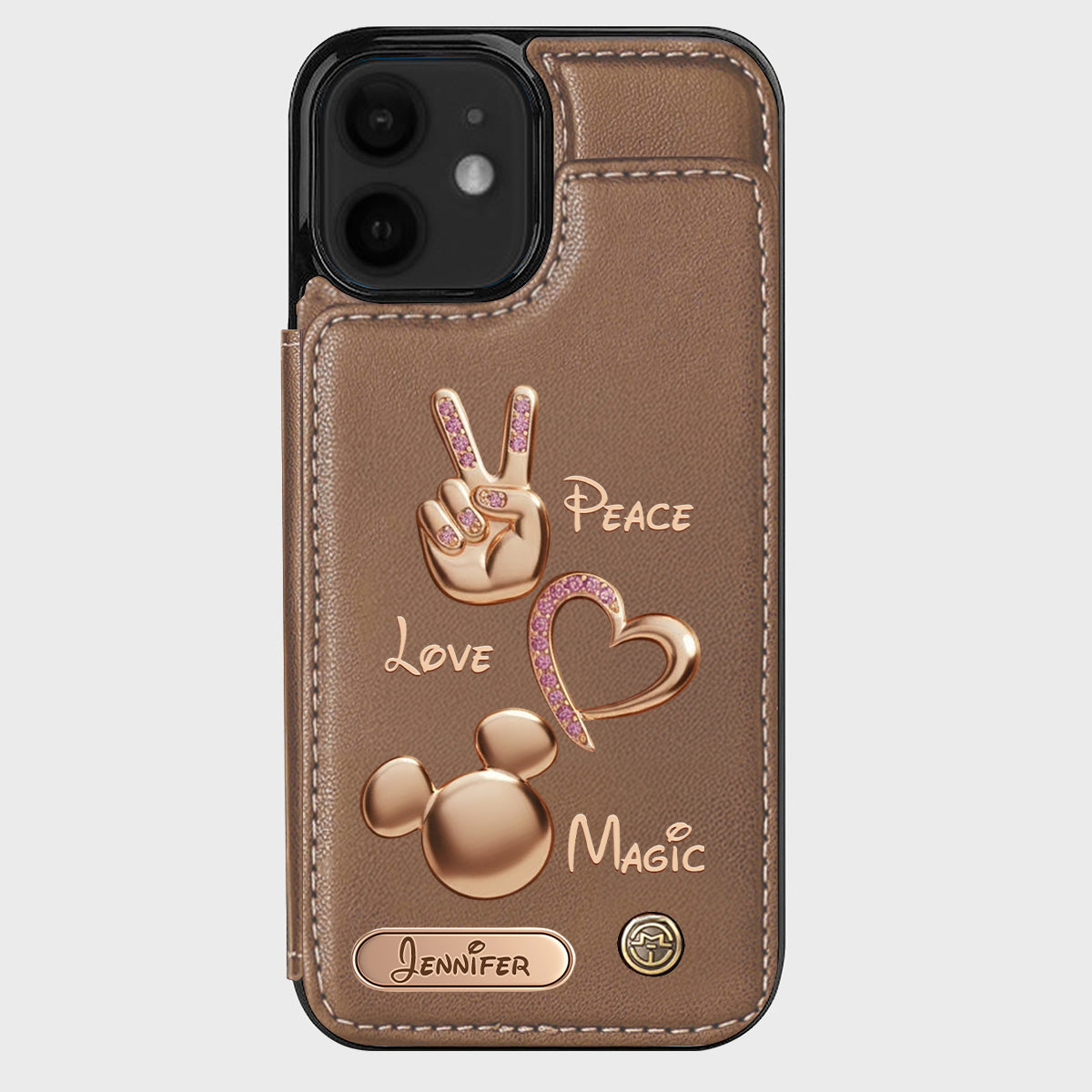 Peace Love Magic - Personalized Mouse Wallet Phone Case