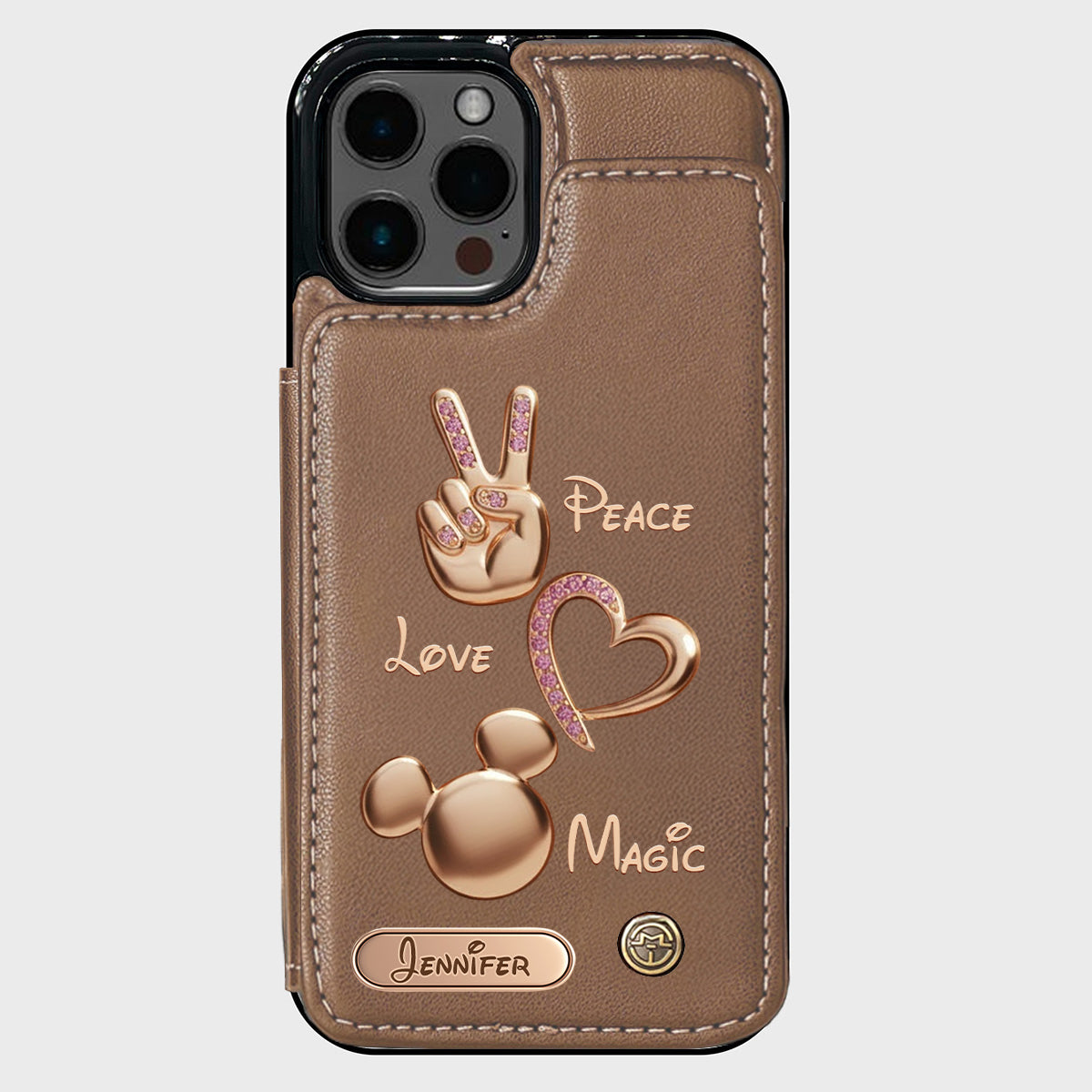 Peace Love Magic - Personalized Mouse Wallet Phone Case