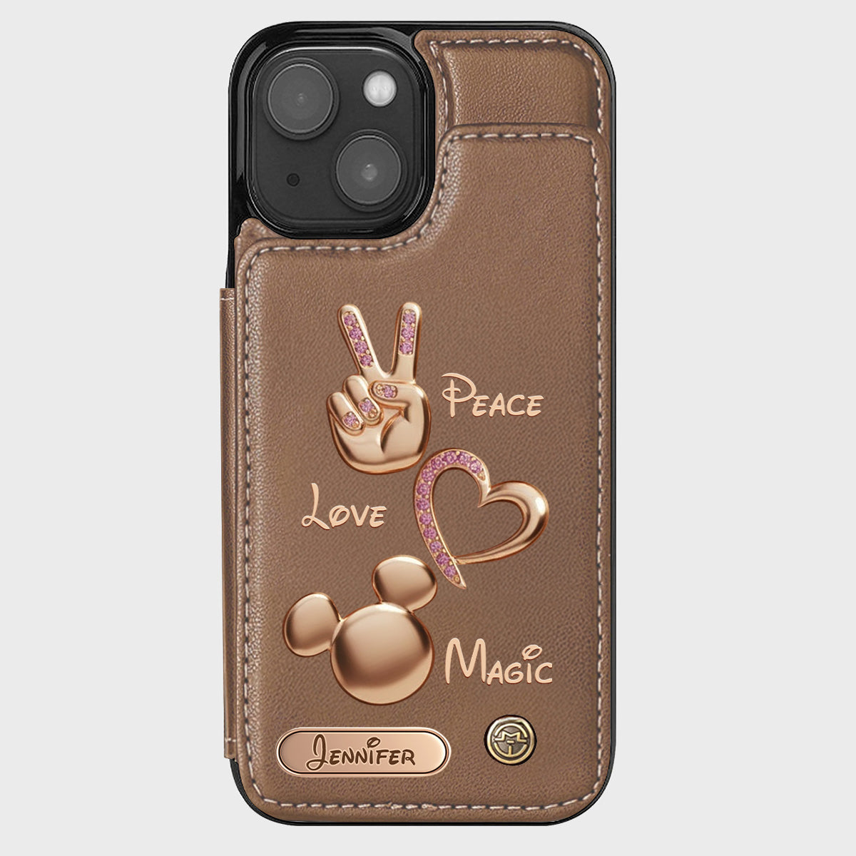 Peace Love Magic - Personalized Mouse Wallet Phone Case