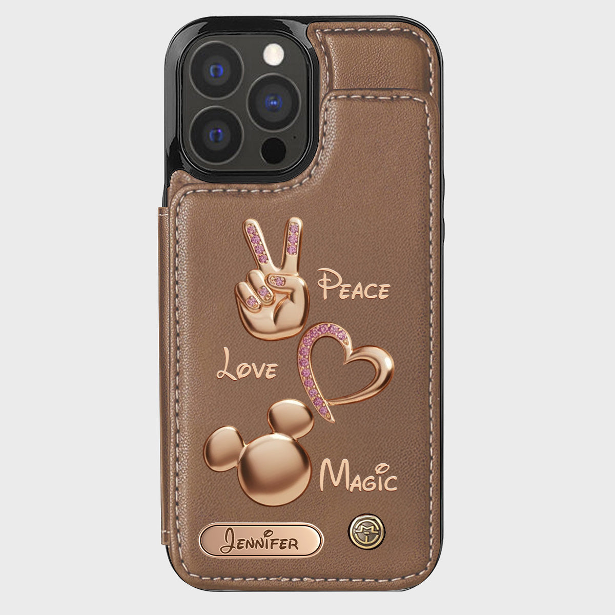 Peace Love Magic - Personalized Mouse Wallet Phone Case