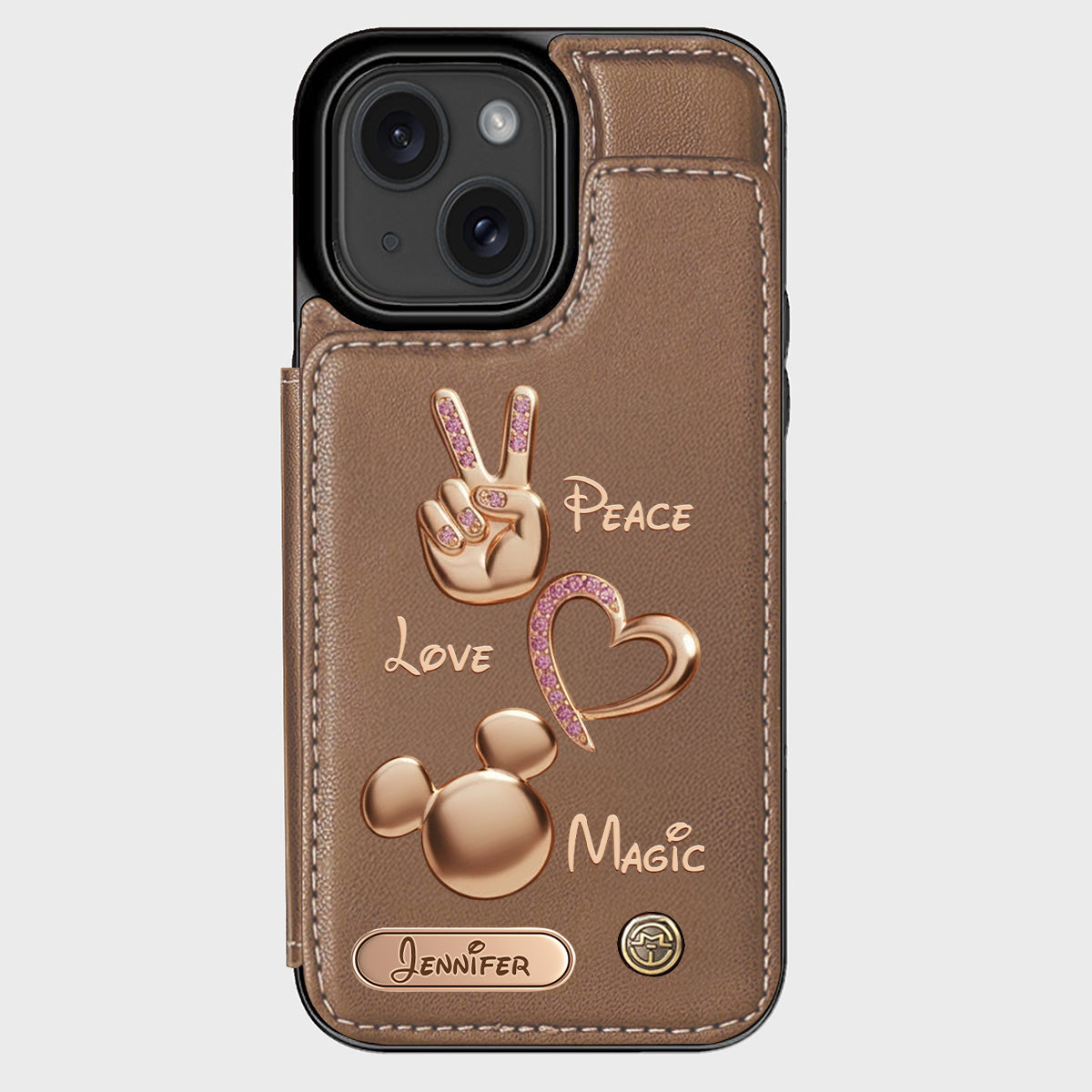 Peace Love Magic - Personalized Mouse Wallet Phone Case