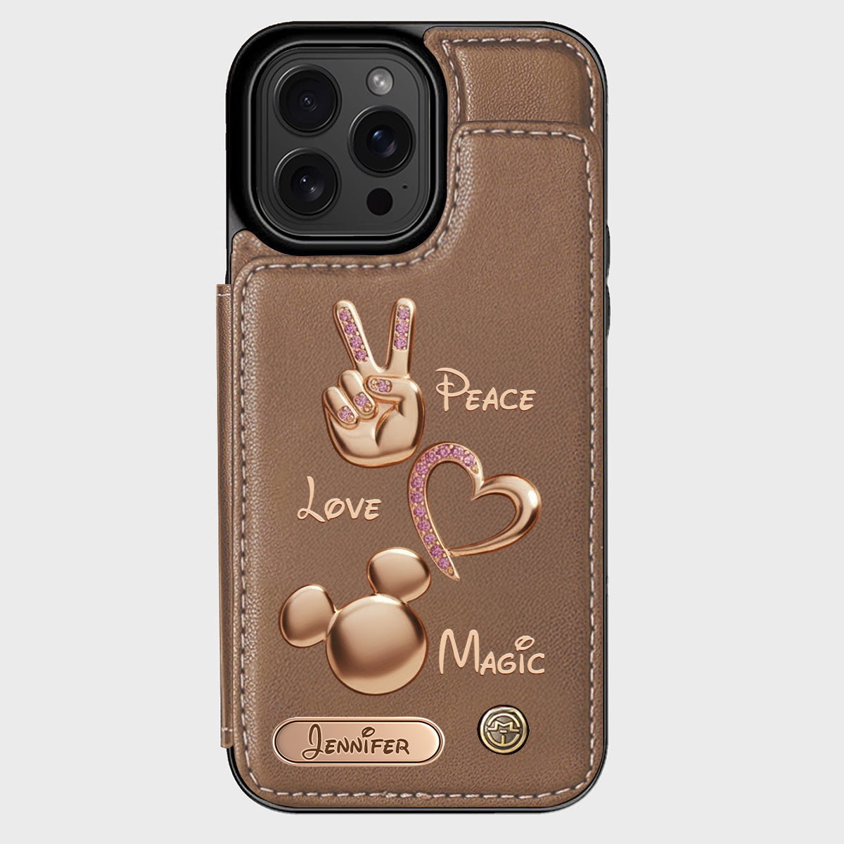 Peace Love Magic - Personalized Mouse Wallet Phone Case