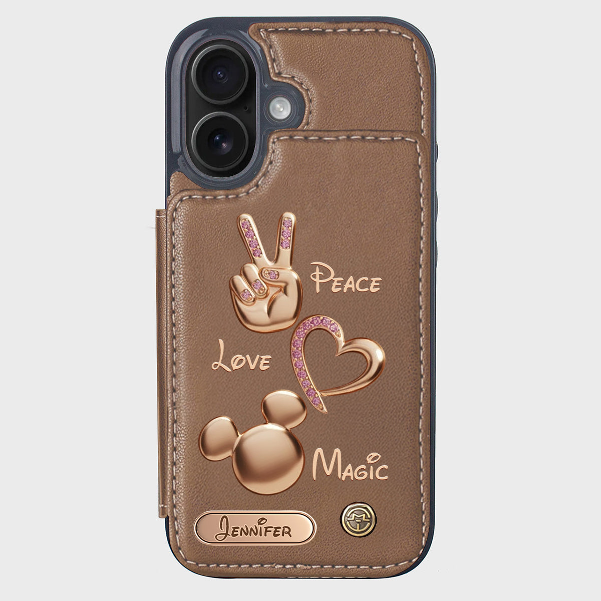 Peace Love Magic - Personalized Mouse Wallet Phone Case