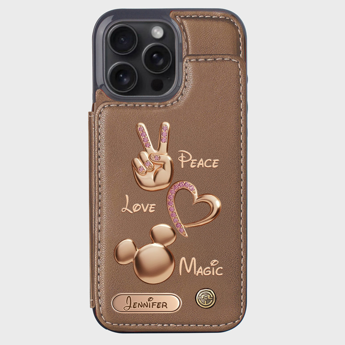 Peace Love Magic - Personalized Mouse Wallet Phone Case