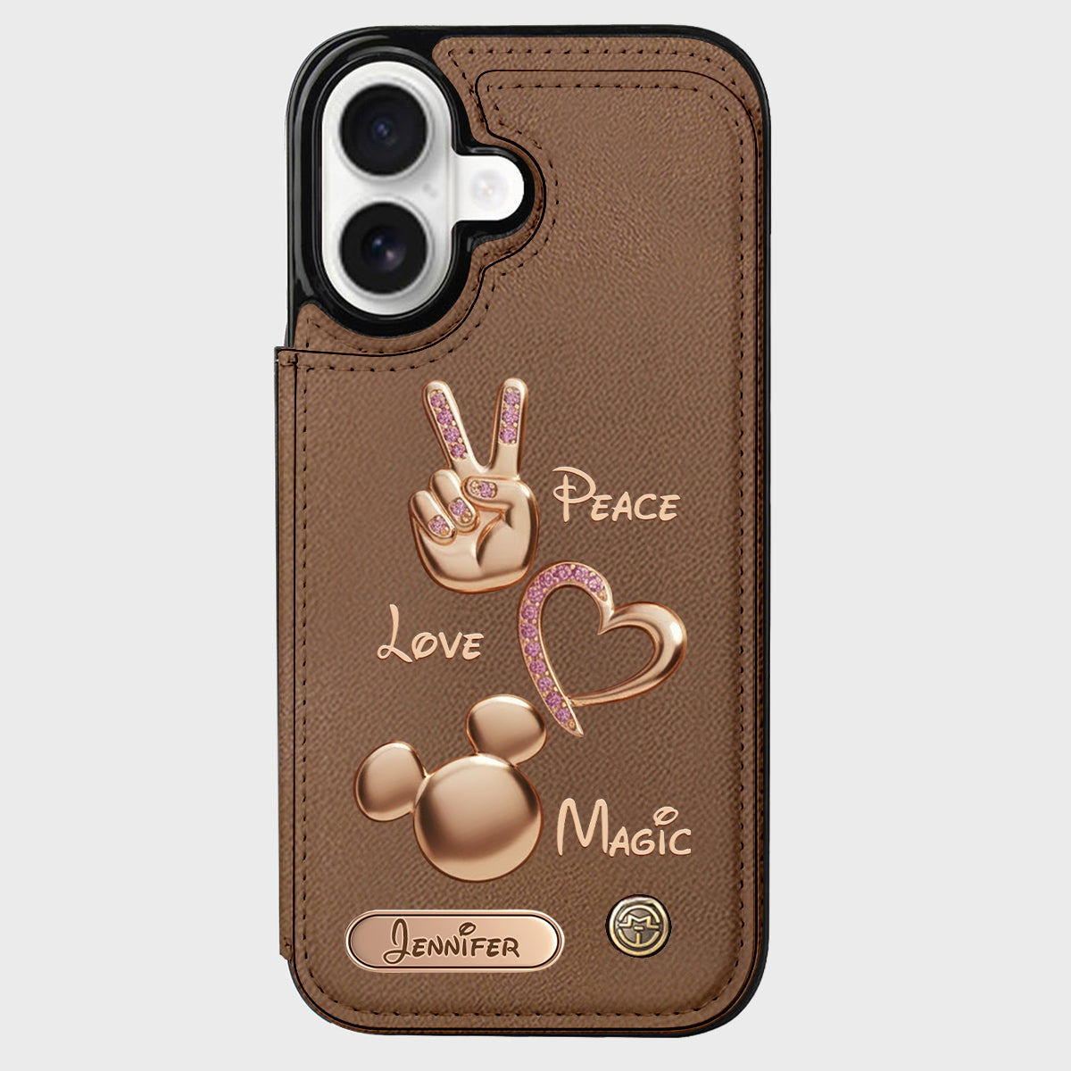 Peace Love Magic - Personalized Mouse Wallet Phone Case