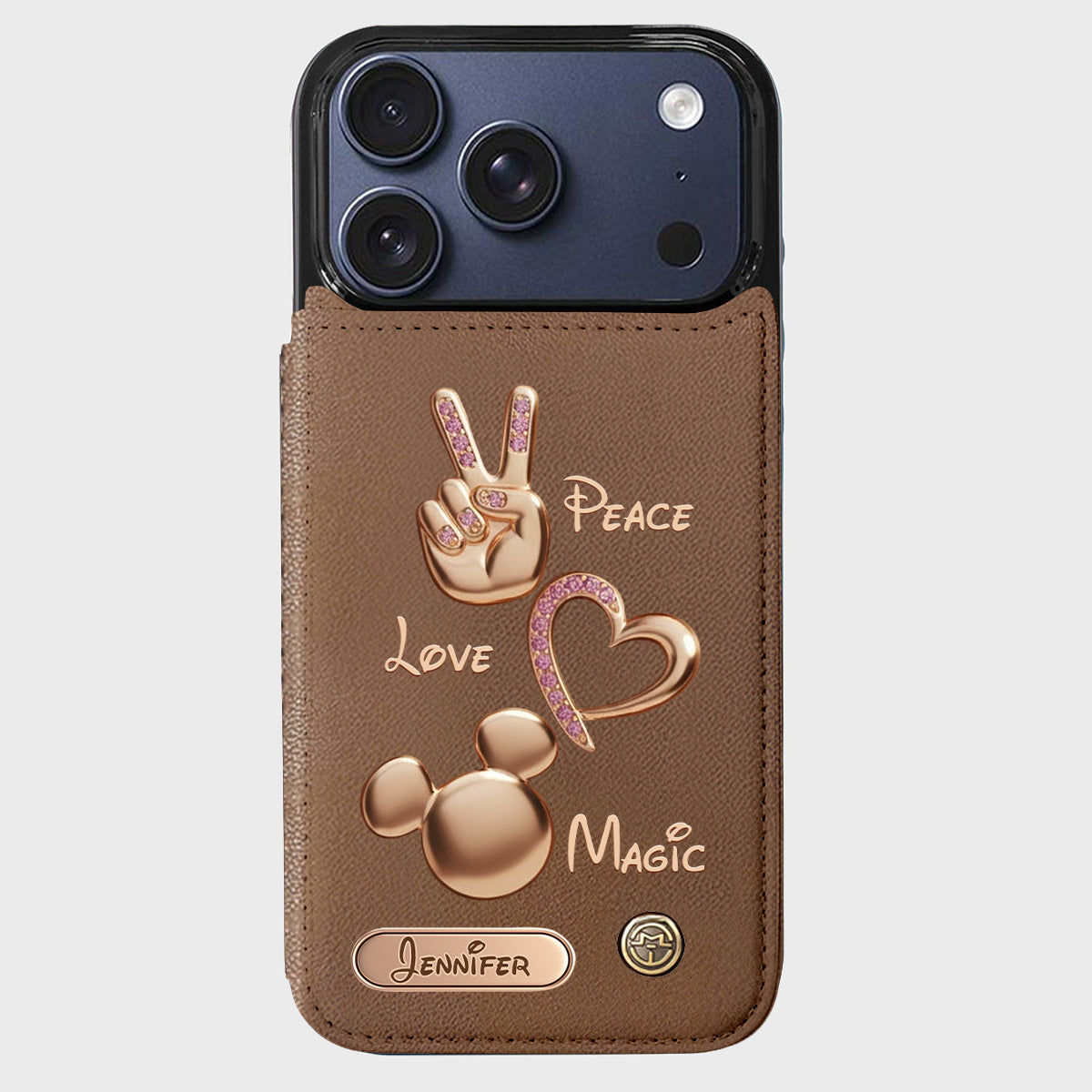 Peace Love Magic - Personalized Mouse Wallet Phone Case