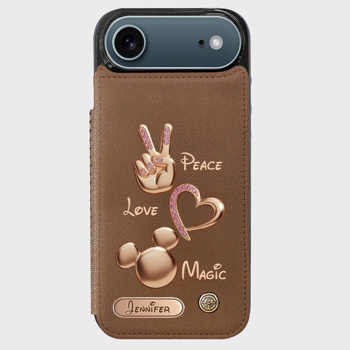 Peace Love Magic - Personalized Mouse Wallet Phone Case