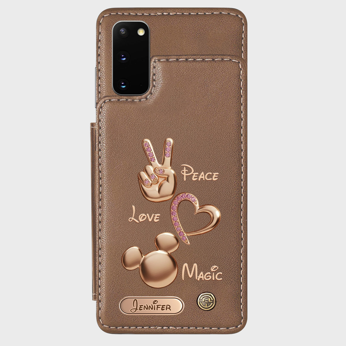 Peace Love Magic - Personalized Mouse Wallet Phone Case