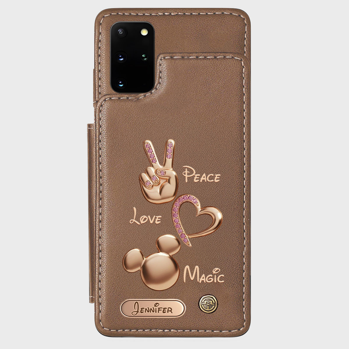 Peace Love Magic - Personalized Mouse Wallet Phone Case
