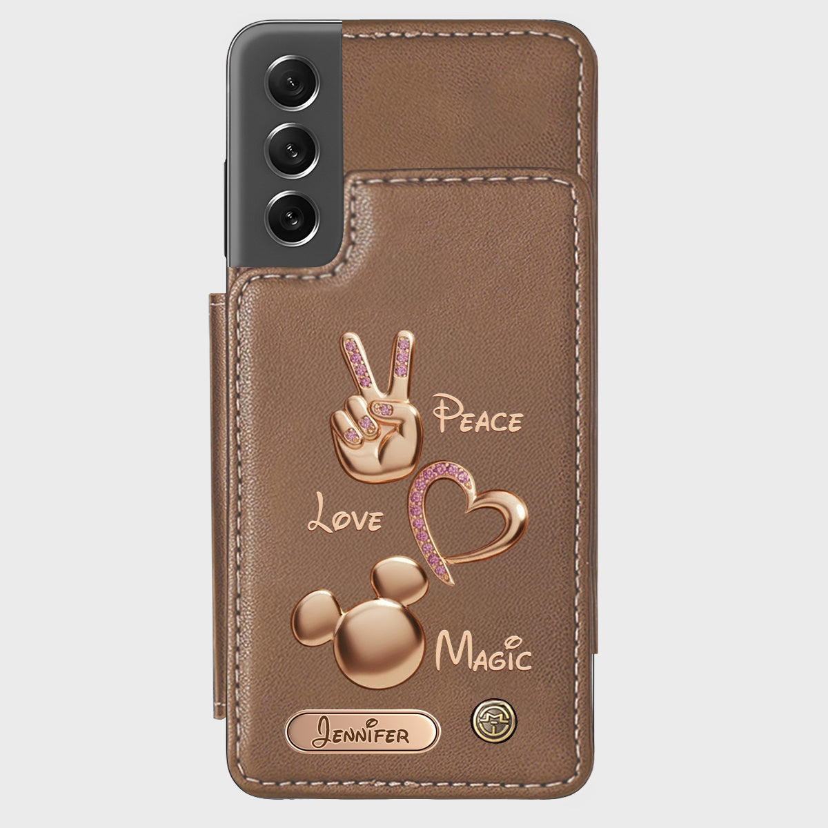 Peace Love Magic - Personalized Mouse Wallet Phone Case
