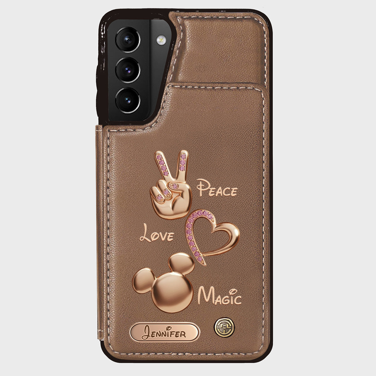 Peace Love Magic - Personalized Mouse Wallet Phone Case