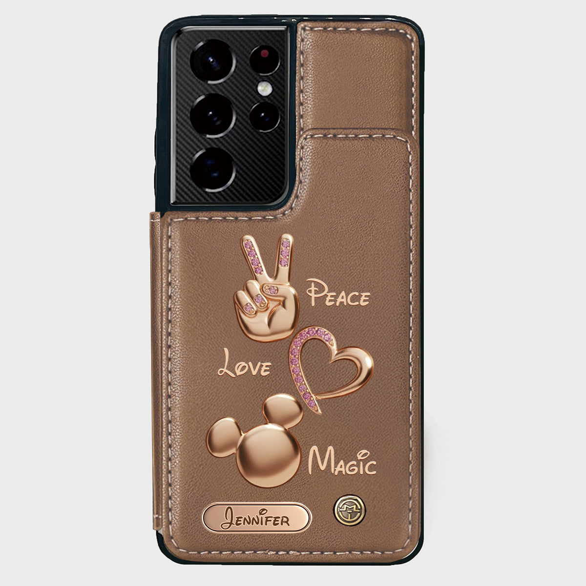 Peace Love Magic - Personalized Mouse Wallet Phone Case