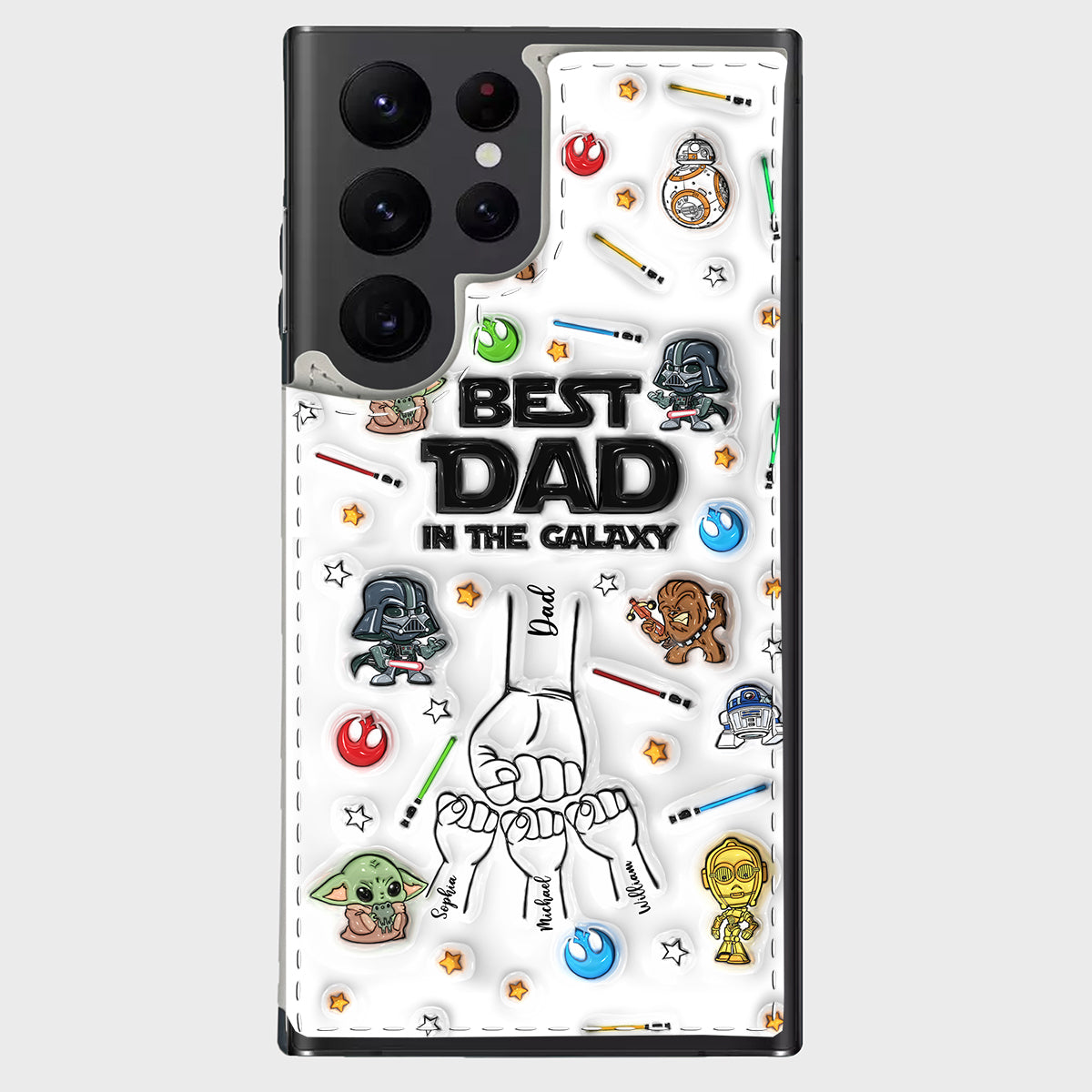 Best Dad Ever - Personalized The Force Foldable Wallet Phone Case