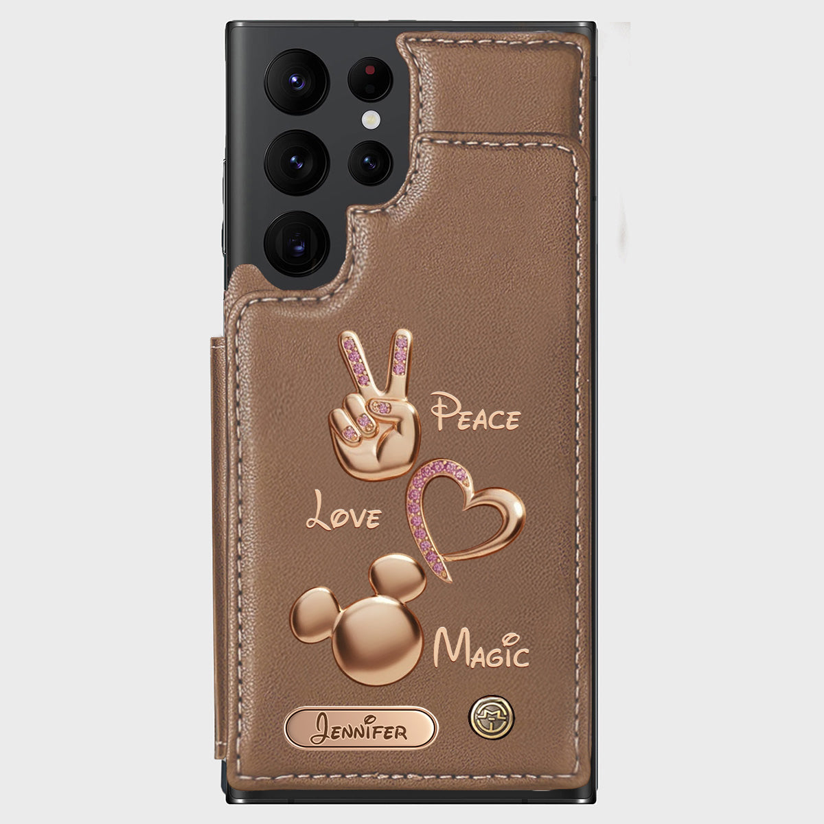 Peace Love Magic - Personalized Mouse Wallet Phone Case