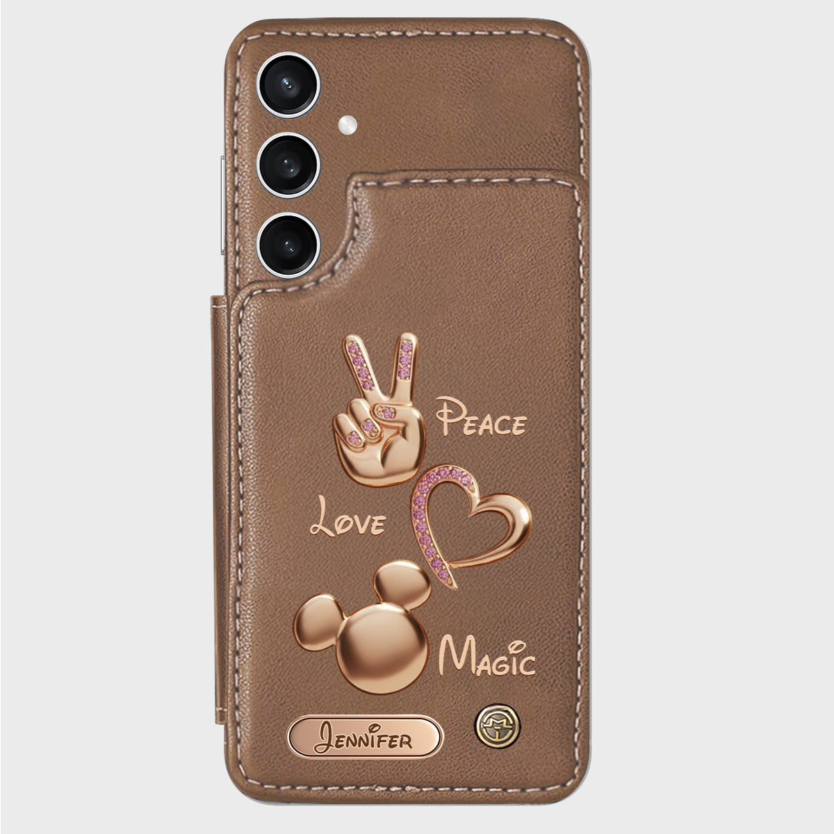 Peace Love Magic - Personalized Mouse Wallet Phone Case