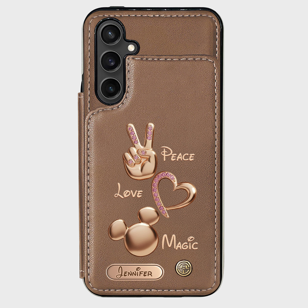 Peace Love Magic - Personalized Mouse Wallet Phone Case