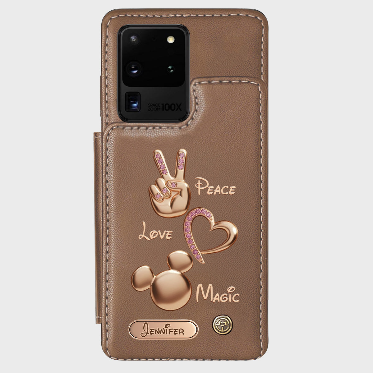 Peace Love Magic - Personalized Mouse Wallet Phone Case