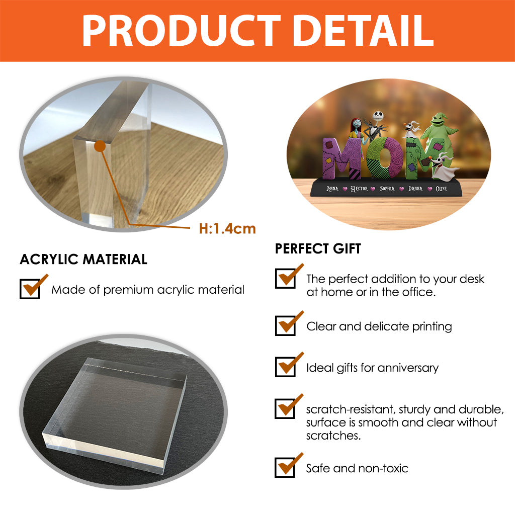 Nightmare Family Christmas Gift for Mom, Nana, Gigi - Personalized Custom Acrylic Plaque