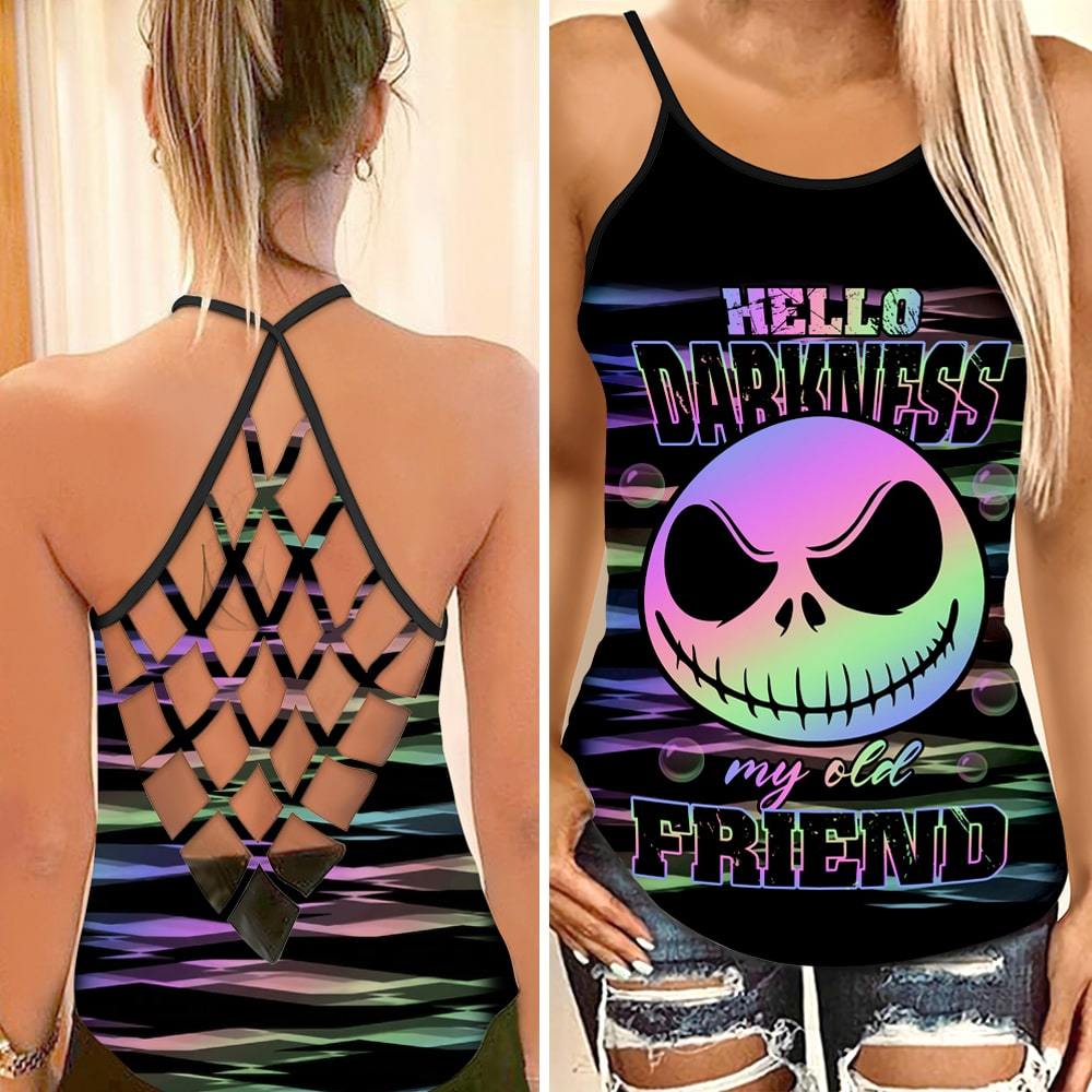 Hello Darkness My Old Friend - Nightmare Cross Tank Top 0523