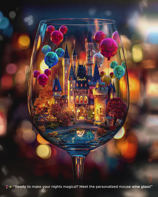 Magical Night - Personalized Mouse Wine Glass With Long Stem