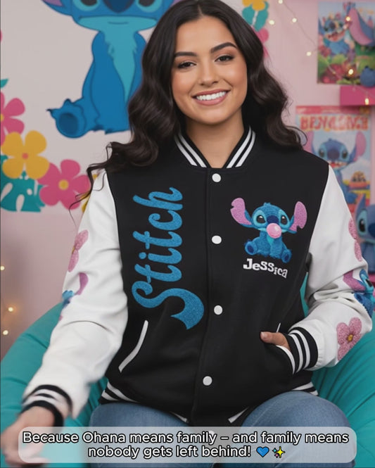 Blue Ohana - Personalized Ohana Varsity Jacket